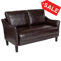 Flash Furniture SL-SF915-2-BRN-GG Asti Upholstered Loveseat in Brown Leather